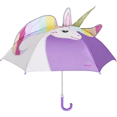 Afbeelding van Playshoes Paraplu voor kinderen Unicorn Roze en regenboog maat Onesize