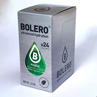 Image de Bolero Boisson MOJITO 24 Sachets 3 gr grammes Sticks Fruits Préparé Poudre Soluble Pour Fraîche dans L&#039;eau Produit, 72 sucré à la stévia (Mojito)