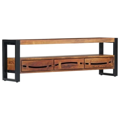 Afbeelding van Tv meubel 140x30x45 cm massief acaciahout