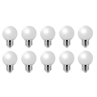 Afbeelding van Jiotouhu E27 LED lamp, 2 W, vervangt gloeilampen G45, warm wit 3000 K, mini lampen voor lichtsnoeren, niet dimbaar, 10 stuks