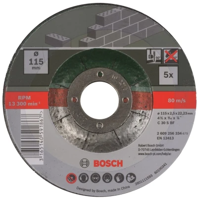 Afbeelding van Bosch Accessories C 30 S BF 2609256334 Doorslijpschijf gebogen 115 mm 5 stuk(s) Steen, Beton