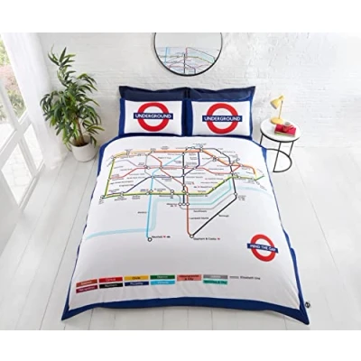 Afbeelding van Londen metro dekbedovertrek London Underground Lits jumeaux met 2 x kussensloop