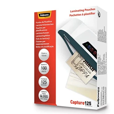 Image de Fellowes Laminating Pouches Capture 125 micron 83 x 113 mm pochettes plastifiées