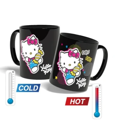 Afbeelding van Konix Hello Kitty Thermo actieve beker, 320 ml, snoep, zwart