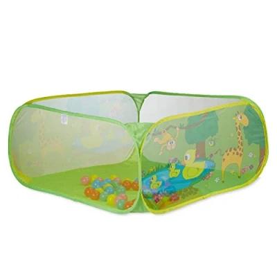 Afbeelding van Relaxdays ballenbak baby vierkante ballenbad pop up babyballenbad + 50 ballen BPA vrij