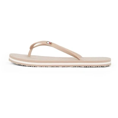 Afbeelding van Tommy Hilfiger Strap Beach Teenslippers, Dames, Maat: 36, Claystone Pu