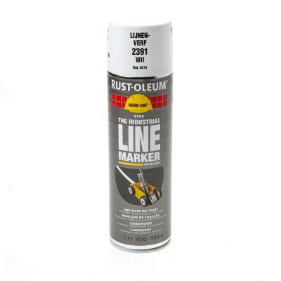 Afbeelding van Rust Oleum Hard Hat lijnenspuitbus wit 500ml