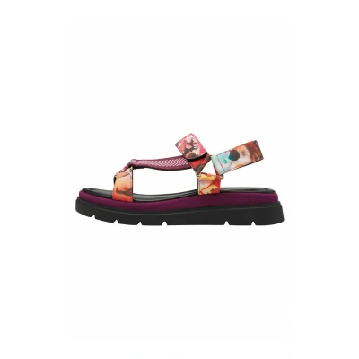 Afbeelding van Tamaris Sandalen met plateauzool, Dames, Maat: 38, Dark pink comb Textiel