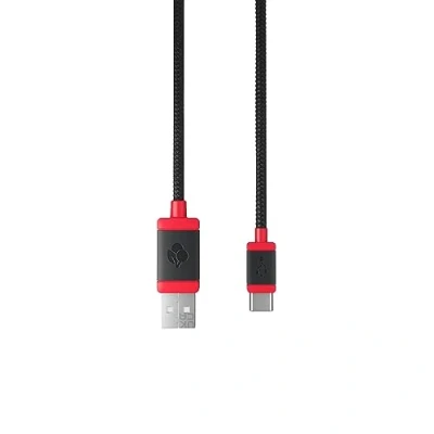 Afbeelding van CHERRY USB CABLE 1.5, gevlochten C naar A kabel, voor opladen en gegevensoverdracht, toetsenbord, muis, smartphone, tablet meer, 1,5 m lang, zwart