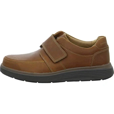 Afbeelding van Clarks Un Abode Strap Klittenbandschoenen Dark Tan Cognac
