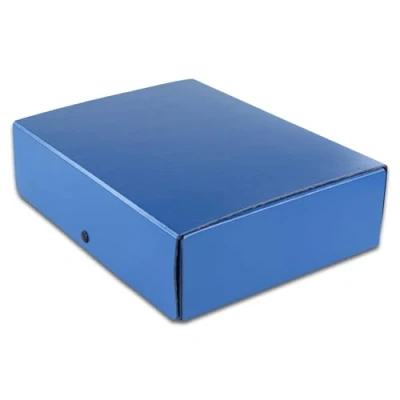 Afbeelding van ELBA 400000988 documentendoos van hard karton met 3 kleppen en printkop 8 cm blauw