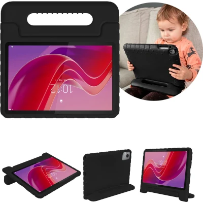 Afbeelding van iMoshion Tablet Hoes Kinderen Geschikt voor Lenovo Tab M11 Kidsproof Backcover met handvat Zwart