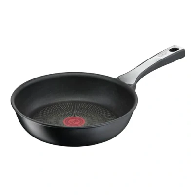 Image de Tefal Unlimited On Poêle 24 cm, Induction, Revêtement antiadhésif résistant, Fonction Thermo Signal, Fabriqué en France G25904AZ, Noir, Anti adhésif