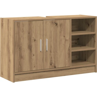 Afbeelding van vidaXL Wastafelmeubel Ambachtelijk Eiken 90x29x55 cm Bewerkt Hout