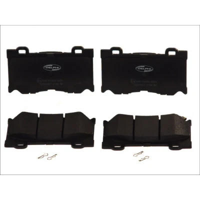 Afbeelding van DELPHI LP2156 Remblokkenset Met akoestische slijtagewaarschuwing anti kreukplaat Zonder toebehoren INFINITI: Q50 Saloon, Q60 Coupe