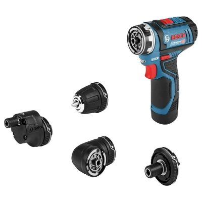 Afbeelding van Bosch GSR 12V 15 FC Li Ion accu boor /schroefmachine set (2x 2.0Ah accu) in L Boxx incl. 4 opzetstukken 06019F6000