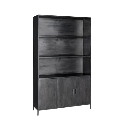 Afbeelding van Livingfurn Kabinetkast Kala 40x120x200 Mangohout en Gecoat Staal