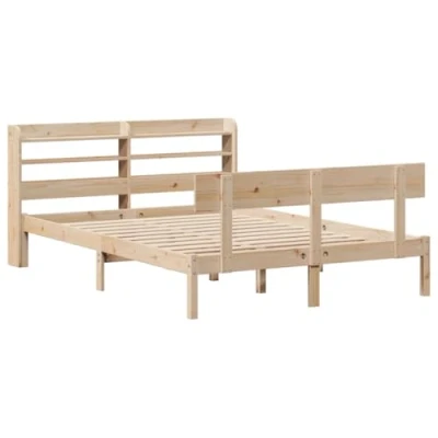 Afbeelding van vidaXL Bedframe zonder matras massief grenenhout 135x190 cm