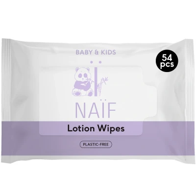 Afbeelding van Naïf Lotion Billendoekjes 1 pakje 54 doekjes Plasticvrij &amp; Huidvriendelijk