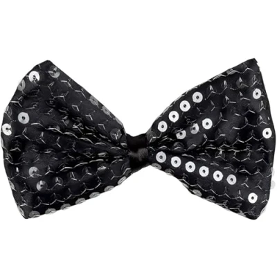 Afbeelding van Boland Vlinderstrik Spangles Zwart Volwassenen Mannen Glitter and Glamour