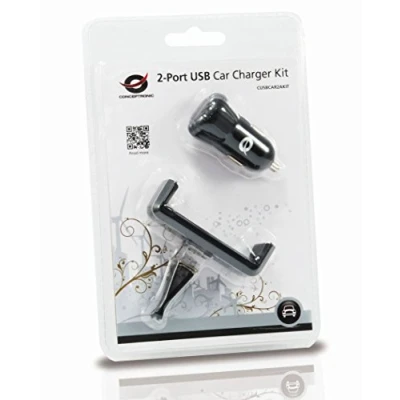 Image de Conceptronic cusbcar2akit 2 Port USB Car Charger Kit