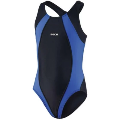 Afbeelding van Beco Badpak Meisjes Polyamide/elastaan Zwart/blauw Mt 128