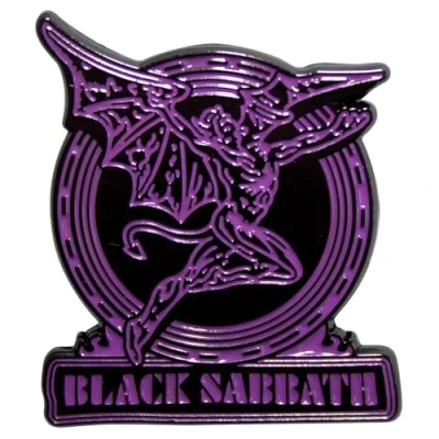 Afbeelding van Black Sabbath Purple Text Logo &amp; Daemon Pin