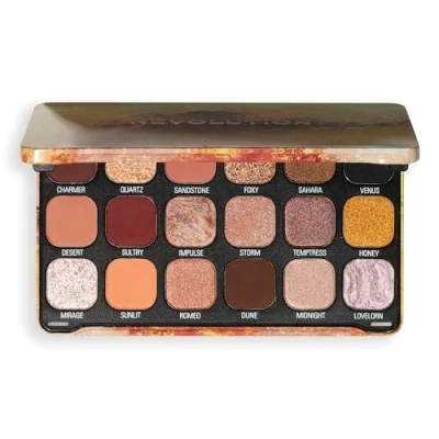 Image de Revolution Beauty, Palette de Fards à Paupières Forever Flawless, 18 Teintes Pigmentées Mattes &amp; Irisées, Végan Sans Cruauté, Bronze