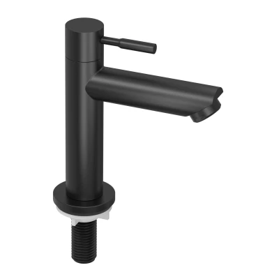Afbeelding van INK Fonteinkraan 14.9cm koudwater messing Mat Zwart