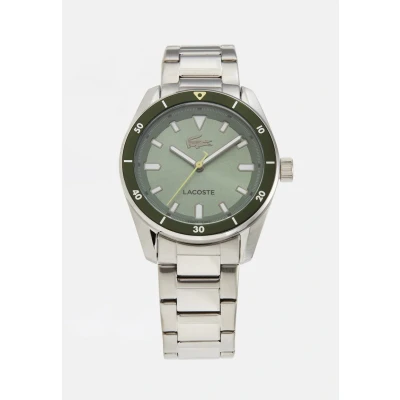 Afbeelding van Lacoste Boston Horloge silvercoloured/green, Heren, Maat: One Size, Silver coloured/green