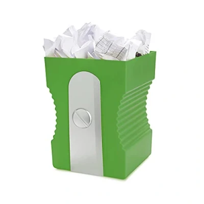 Afbeelding van Balvi Sharpener Prullenbak, kleur groen, origineel en grappig in de vorm van een plastic puntenslijper