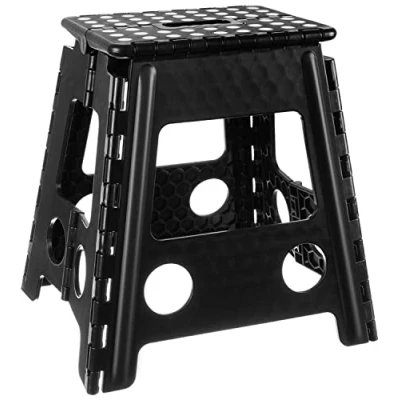 Afbeelding van Malatec Opvouwbare kruk zwart wit 39cm