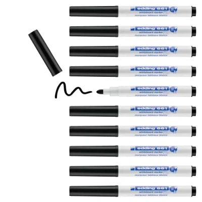 Afbeelding van Whiteboard marker Edding 661 Zwart (10 Stuks)