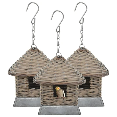 Afbeelding van Vogelhuizen 3 st wicker