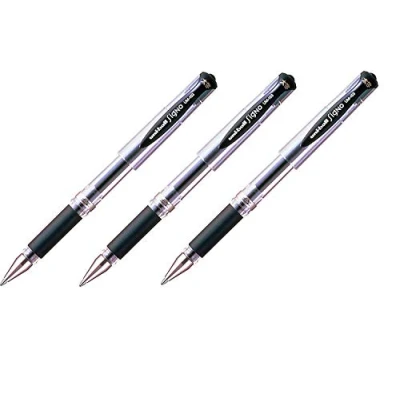 Afbeelding van Uni Ball Gel Impact UM 153 Black [Pack van 3] Broad 1,0 mm rollerball