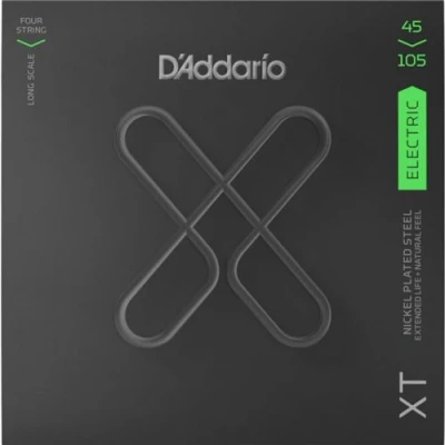 Image de D&#039;Addario XTB45105 jeu guitare basse XT plaqué nickel Light Top/Medium Bottom, Long Scale, 45 105