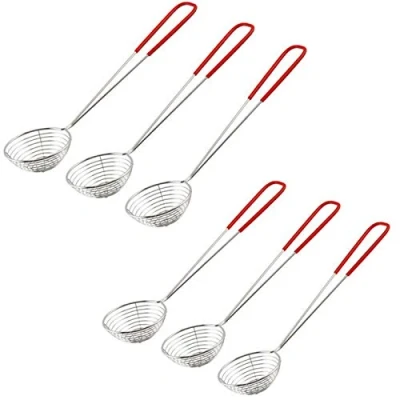Afbeelding van nuluxi Lang handvat roestvrij staal fijn gaas zeef hete pot kleine lepel keuken lange steel