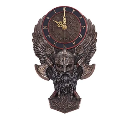 Afbeelding van Nemesis Now Viking Vegvisir Wandklok Gebronsd zeer gedetailleerd handbeschilderd (hxbxd) 28,5cm x 17,5cm 4,5cm