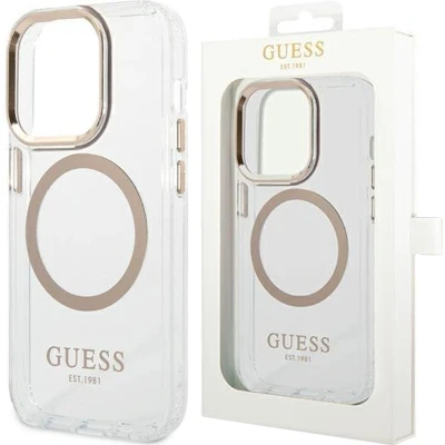 Afbeelding van Guess Apple iPhone 14 Pro Max Hoesje MagSafe Hard Case Metal Outline geschikt voor