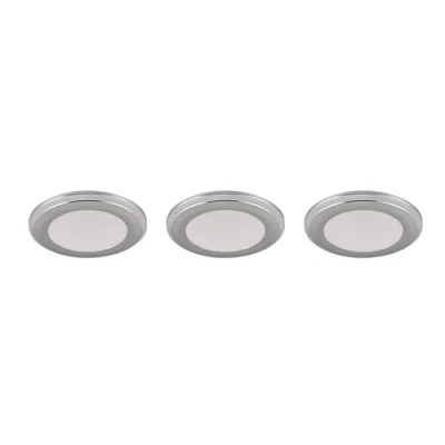 Afbeelding van Trio led inbouwlamp Argus set van 3, 653610306, kunststof, chroom, met RBG 4 watt kleurverandering, afstandsbediening, dimbaar