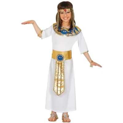 Afbeelding van Fiestas Guirca Jurk Cleopatra Meisjes Polyester Wit Mt 10 12 Jaar