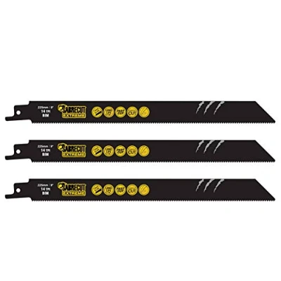 Afbeelding van SabreCut SCRS1122BF_3 reciprozaagblad 225 mm 14 TPI S1122BF voor snel snijden van hout en metaal, compatibel met Bosch Dewalt Makita vele andere