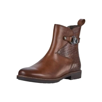 Afbeelding van Marco Tozzi Korte laarzen, Dames, Maat: 38, Cognac comb Leer/ synthetisch