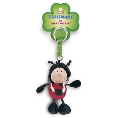 Afbeelding van Lieveheersbeestje sleutelhanger 7 cm rood knuffeldier hanger met voor sleutelhanger, en geluksbrenger tas boodschap