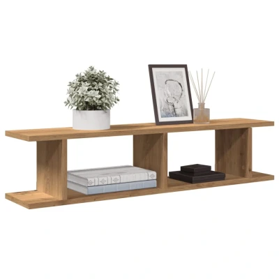 Afbeelding van vidaXL Wandschappen 2 st 90x18x20cm bewerkt hout artisanaal eikenkleur