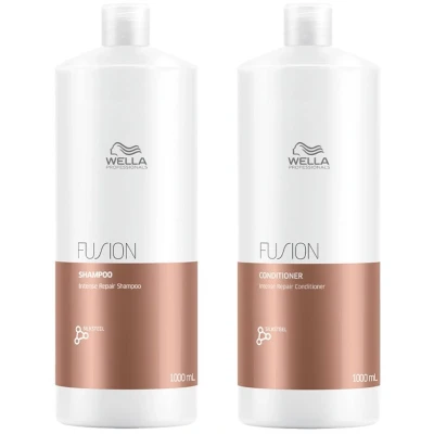 Afbeelding van Wella Fusion Intense Repair Shampoo 1000ml + Conditioner bundel/set/pakket