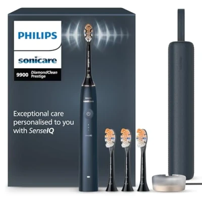 Afbeelding van Philips Sonicare DiamondClean Prestige 9900 Elektrische Tandenborstel Donkerblauw Extra Opzetborstels HX9992/45