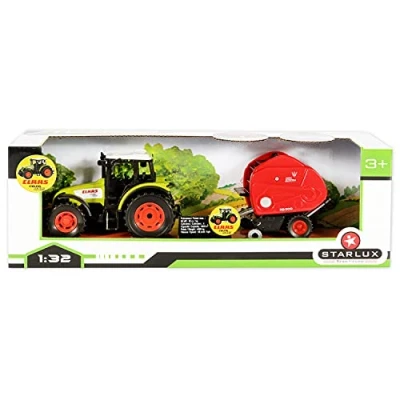 Afbeelding van STARLUX Claas Celtis 446 Tractor speelgoedset met ronde bal verkrijgbaar in 4 verschillende versies speelgoed voor kinderen vanaf 3 jaar 802038