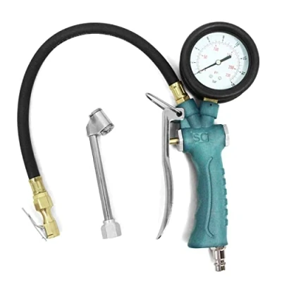 Afbeelding van Hoogwaardige perslucht bandenpomp Luchtdrukmeter bandenspanningsmeter, met 360 draaibare manometer (0 16 bar), multifunctioneel