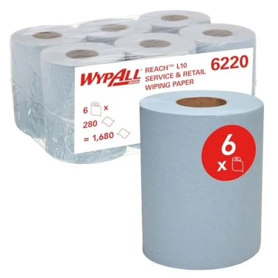 Afbeelding van Poetsrol WypAll L10 1 laags 18,3cm106m 280vel blauw 6220